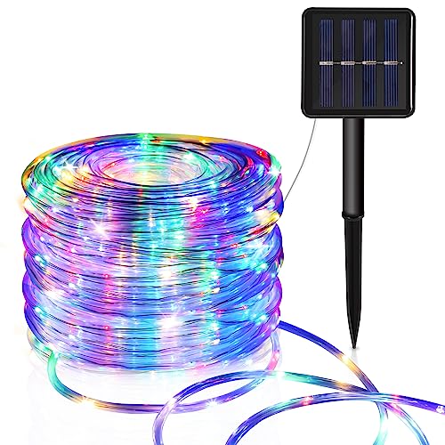 Vigevee Solar Lichterkette Außen IP65 Wasserdicht LED Lichtschlauch 30M 300 LEDs Bunt Solar Deko Lichter 8 Modi LED Schlauch für Garten Balkon Hochzeit Party Baum von Vigevee