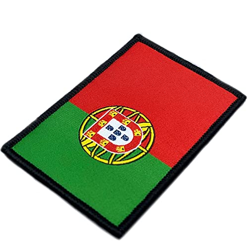 Portugal Flagge Klettverschluss zum Aufnähen - Gestickter Portugiesischer Nationalpatch – Portugal-Flagge 75 x 50 mm von Vigpil