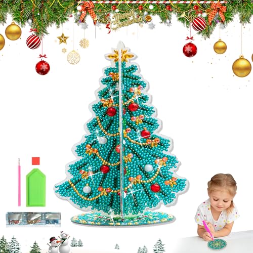 Viilich Weihnachtsbaum Diamond Painting Set,5D Diamant Weihnachtsbaum Malset,Speziell Geformte Harzdiamanten, DIY Weihnachtsdeko,Weihnachts DIY Dekorationen(SS03) von Viilich