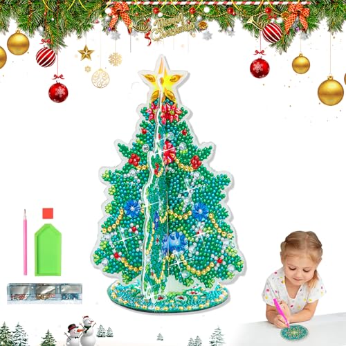 Viilich Weihnachtsbaum Diamond Painting Set,5d Diamant Painting Weihnachtsbaum Kits,Acryl Zusammenbaubar Diamond Painting für Home Deko,Weihnachten Ornament(SS05) von Viilich