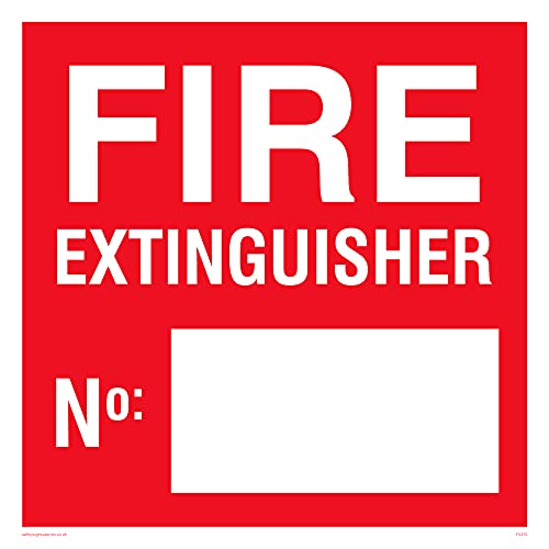 5er-Pack – Feuerlöscher-Nummernschild – 200 x 200 mm – S20 von Viking Signs