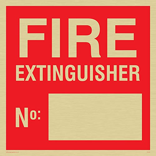 Viking Schilder fv370-s40-g "FEUERLÖSCHER nicht:" Schild, starr gold, Kunststoff, 400 mm H x 400 mm W von Viking Signs