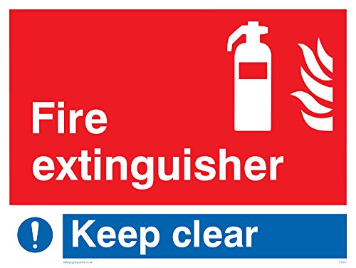 Viking Schilder fz337-a3l-ac "FEUERLÖSCHER Keep Clear Schild, Composite, Aluminium, 300 mm H x 400 mm W von Viking Signs