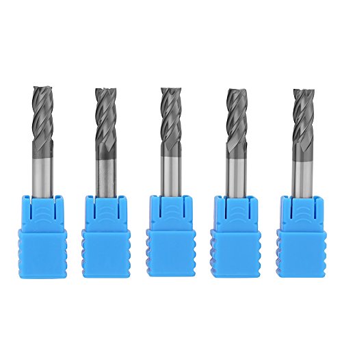 5 Teiliger Schaftfräser, Hartmetall 4 Schneiden Schaftfräser 6mm, CNC Fräser 6 mm Durchmesser x 50 mm Länge zum Fräsen von Löchern, Nuten und Kanten auf Platten 5 Teiliger Schaftfräser, Hartmetall 4 Schneiden Schaftfräser 6mm, CNC Fräser 6 mm Durchmesser x 50 mm Länge zum Fräsen von Löchern, Nuten und Kanten auf Platten von Vikye