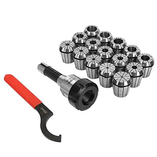 Spannzangenhalter R8-ER40, Spannzangensatz R8-ER40 Spannzangenhalter R8-Schaft + 15-tlg. Spannzangen ER40 für Fräsmaschinen Spannzangenhalter R8-ER40, Spannzangensatz R8-ER40 Spannzangenhalter R8-Schaft + 15-tlg. Spannzangen ER40 für Fräsmaschinen von Vikye