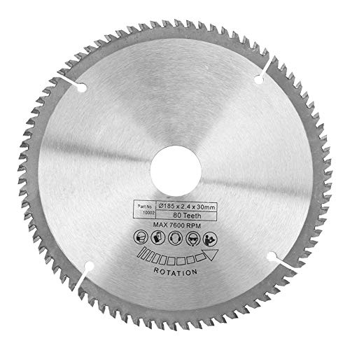 TCT Kreissägeblatt, 185mm Kreissägeblatt zum Schneiden von Holz 80 Zähne + 3 Stück Reduzierringe TCT Kreissägeblatt, 185mm Kreissägeblatt zum Schneiden von Holz 80 Zähne + 3 Stück Reduzierringe von Vikye