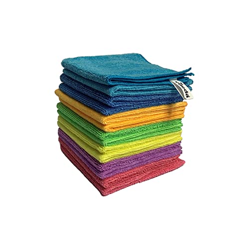 Vileda Mikrofaser Allzwecktücher Colors, Reinigungstücher zur trockenen und feuchten Anwendung, 100% Mikrofaser-Material, 30 x 30 cm, Mehrfarbig, Maxi-Pack, 14er-Pack von Vileda