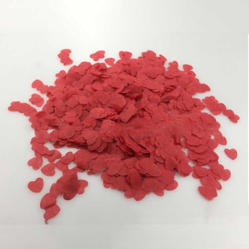 Festliches weißes Herz-Konfetti, 10000 Stück, biologisch abbaubares Seidenpapier für Geburtstage und Feiern (rot) von Vilgftyiet