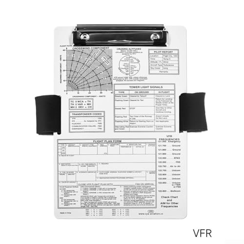 Kniebrett für Piloten, ergonomisches Aluminium-Klemmbrett mit Gummiband und starkem Metallclip für Flugdatenmanagement (VFR + A) von Vilgftyiet