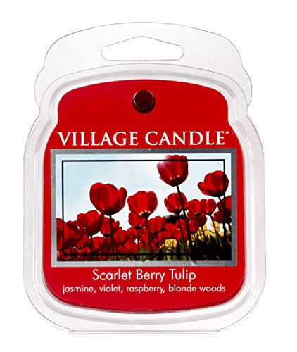 Village Candle Scharlachrote Beere & Tulpe Duftwachs zum Schmelzen 62 g, Plastik, rot, 8.9 x 7.5 x 2.7 cm von Village Candle