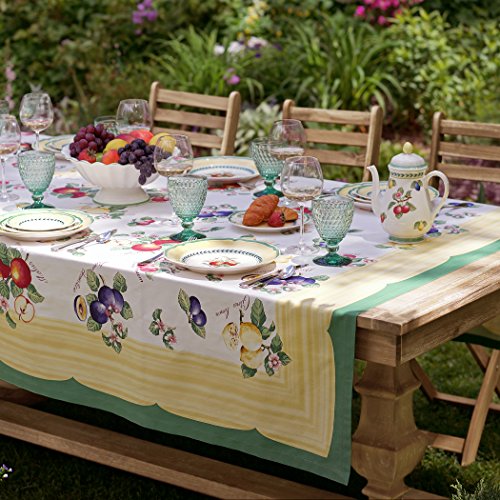 Elrene Französischer Garten Tischdecke aus Baumwollstoff, Baumwolle, Mehrfarbig, 68"x126" von Elrene