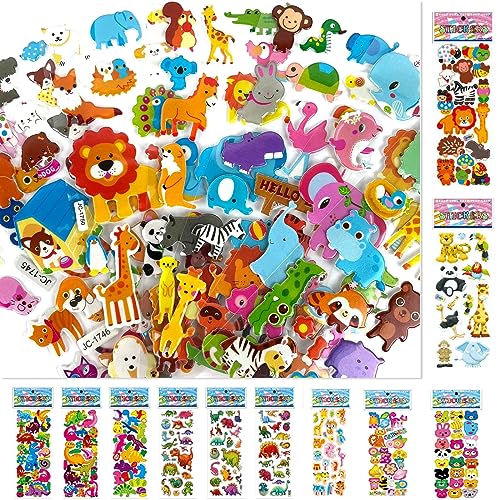 3D Aufkleber kinder sticker kinder sticker set kinder,18 Blätter 3d sticker auto sticker Kinderaufkleber Lehrer Belohnungsaufkleber DIY-Dekoration Aufkleber sticker geburtstag für Mädchen Jungen von Vinmooog