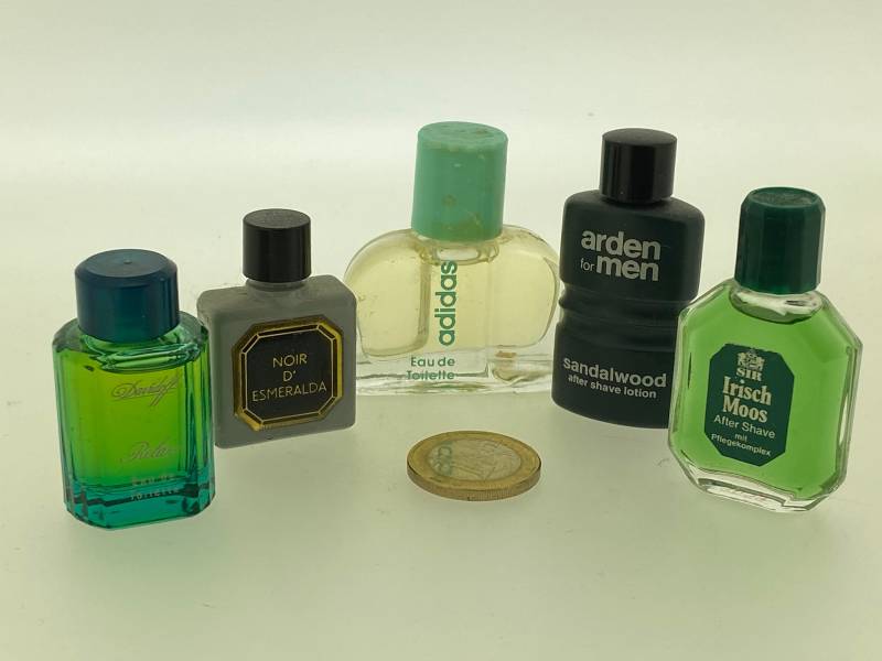 Miniatur Set-18 Parfüm/After Shave Davidoff Relax, Noir D Esmeralda, Adidas, Sandelholz, Sir Irish Moss von VintagGlamour