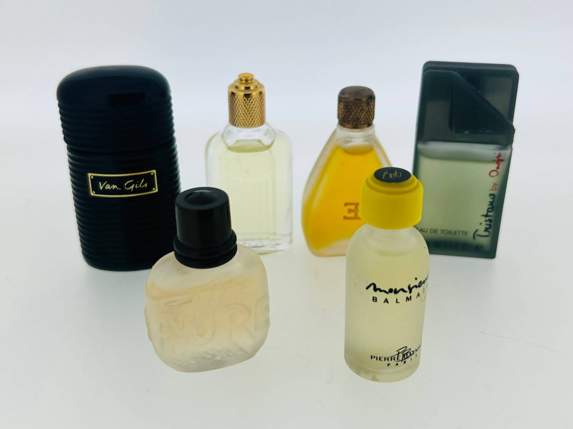 Set 6 Miniaturparfüm, Minotaure Paloma Picasso, Monsieur Balmain, Tristano Von Onofri, Van Gils Fuer Homme, Eau De Toilette 5 Ml von VintagGlamour