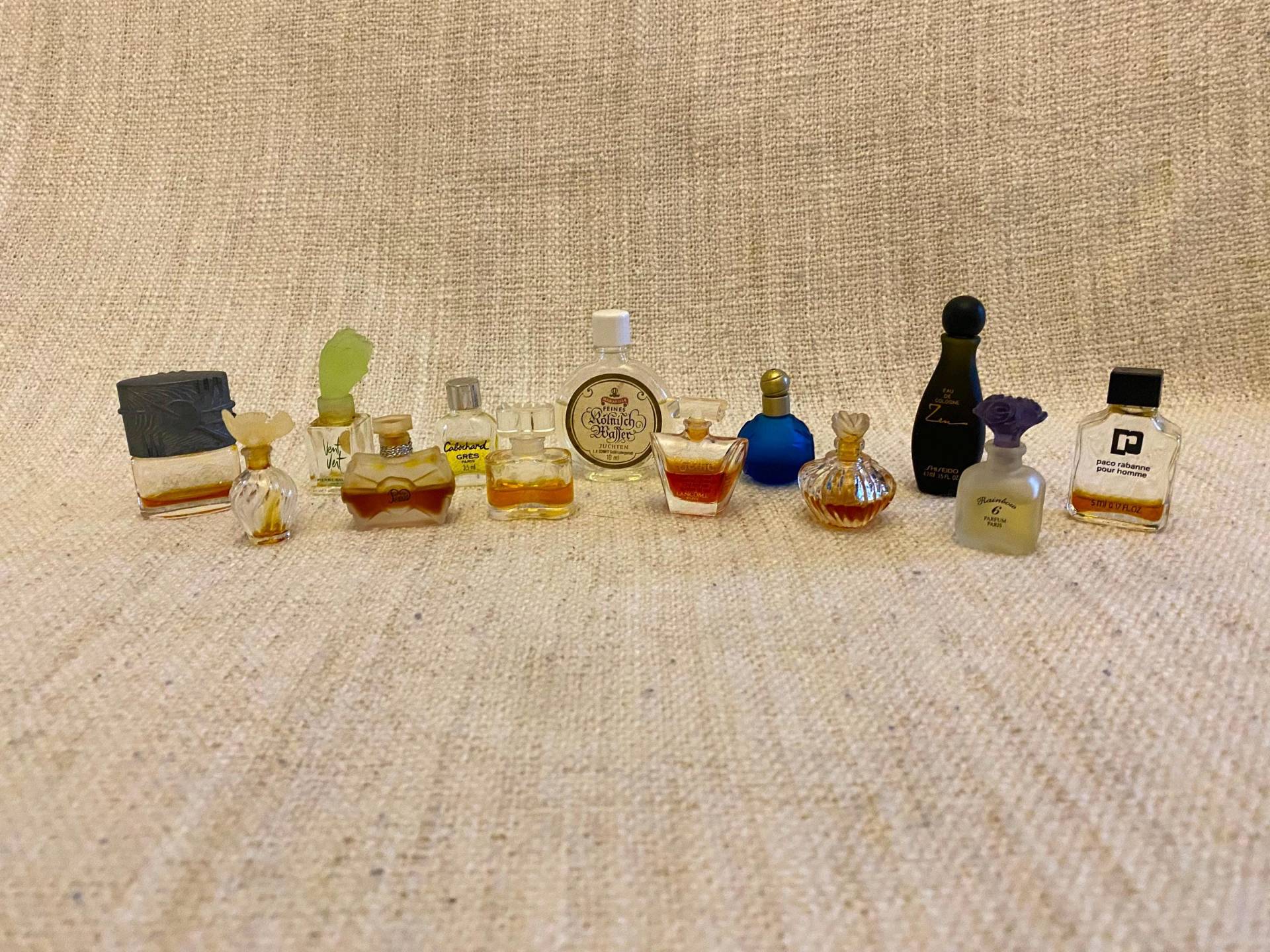 Perfume Bottles Set-44 Empty Bottles Lancome, Ispahan, Balmain, Gres & Other Perfumes von VintageStyleShopDE