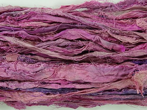 100g Recycled Sari Silk Ribbon Garn, Schmuck machen Trim - Blush Mix von Vintageandyou