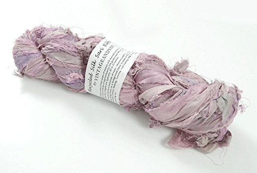 100g Recycled Sari Silk Ribbon Garn, Schmuck machen Trim - Hellrosa von Vintageandyou