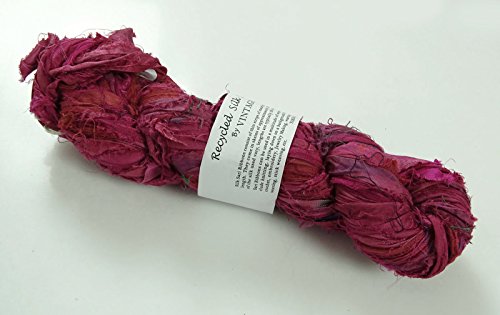 100g Recycling Sari Silk Ribbon Garn, Schmuck machen Trim - Pink Mix von Vintageandyou