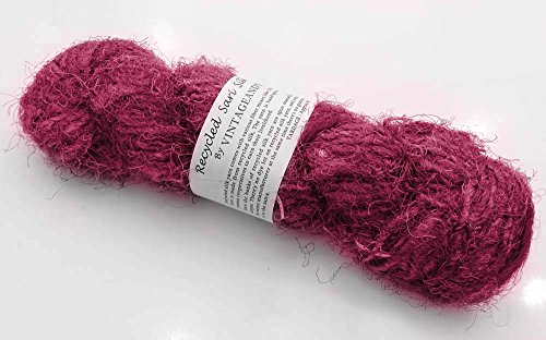 100g Recycling Sari Silk Garn Handgesponnene rosa weiche Garne von Vintageandyou