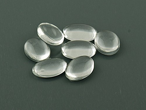 Vintageparts 10 Cabochon Glas klar oval, 14 x 10 mm, DIY-Schmuck von Vintageparts FACHHANDEL FÜR SCHMUCKZUBEHÖR