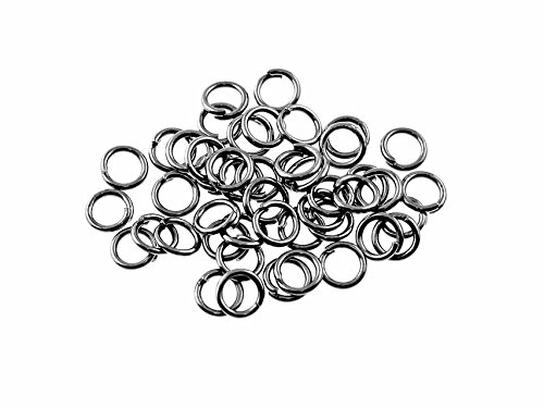 Vintageparts 100 Biegeringe in Gunmetal, 5 mm, DIY-Schmuck von Vintageparts FACHHANDEL FÜR SCHMUCKZUBEHÖR