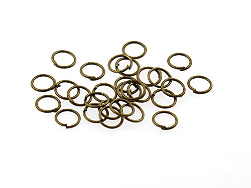 Vintageparts 100 Biegeringe in antik Bronze, 7 mm, DIY-Schmuck von Vintageparts