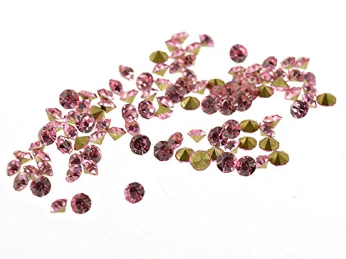 100 Strasssteine in rosa, 2 mm von Vintageparts, DIY-Schmuck von Vintageparts FACHHANDEL FÜR SCHMUCKZUBEHÖR