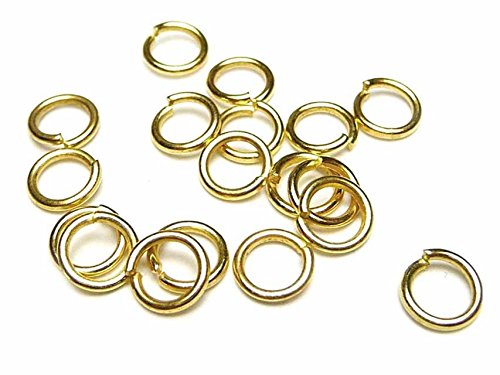 Vintageparts 100 stabile Binderinge in goldfarben, 6 mm, DIY-Schmuck von Vintageparts FACHHANDEL FÜR SCHMUCKZUBEHÖR