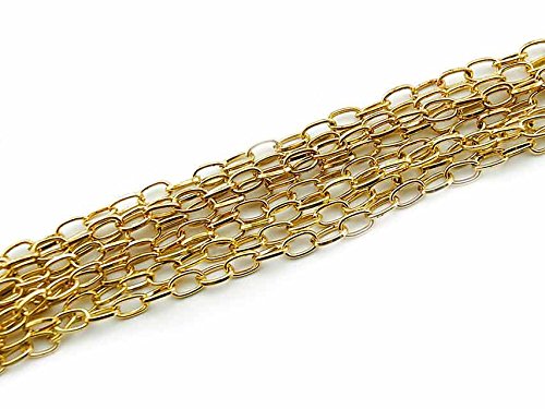 Vintageparts 2 m Gliederkette goldfarben grob länglich, DIY-Schmuck von Vintageparts