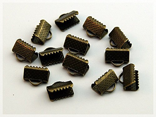 Vintageparts 20 Bandklemmen in antik Bronze, 10 mm, DIY-Schmuck von Vintageparts