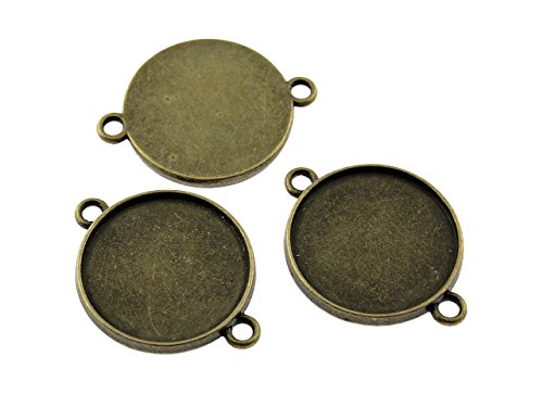 4 Fassungen als Verbinder für 20 mm Cabochons in antik bronzefarben von Vintageparts, DIY-Schmuck von Vintageparts FACHHANDEL FÜR SCHMUCKZUBEHÖR