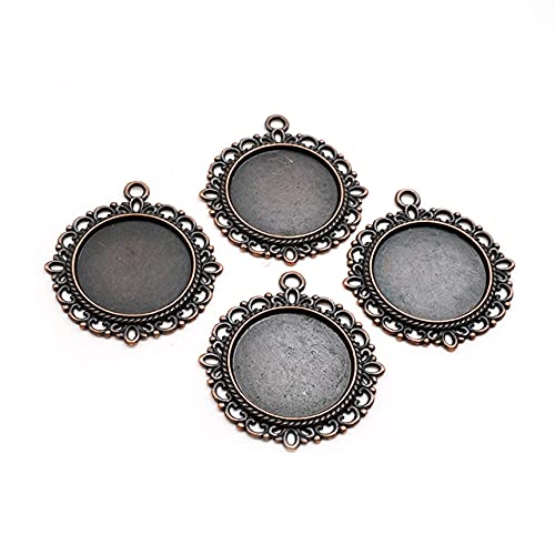 4 Fassungen für 20 mm Cabochons in antik Kupfer von Vintageparts, DIY-Schmuck von Vintageparts FACHHANDEL FÜR SCHMUCKZUBEHÖR