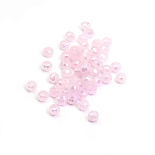 Vintageparts 50 Glasschliffperlen Doll in rosa, 4x3 mm, DIY-Schmuck von Vintageparts FACHHANDEL FÜR SCHMUCKZUBEHÖR