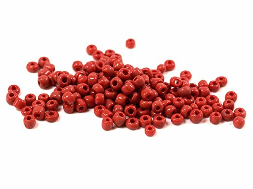 500 Rocailles Perlen in rot, 3 mm 500 Rocailles Perlen in rot, 3 mm von Vintageparts FACHHANDEL FÜR SCHMUCKZUBEHÖR