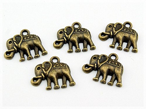 6 Elefanten Antik Bronze von Vintageparts, DIY-Schmuck von Vintageparts FACHHANDEL FÜR SCHMUCKZUBEHÖR