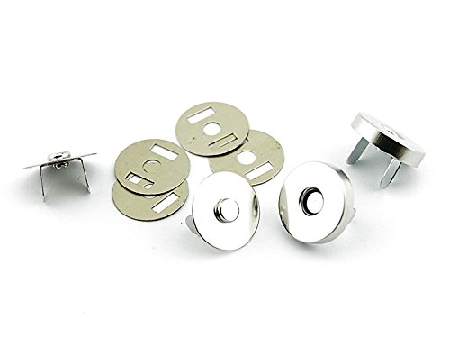 Vintageparts 6 Magnetverschlüsse 18 mm Silber platiniert, DIY-Schmuck von Vintageparts FACHHANDEL FÜR SCHMUCKZUBEHÖR