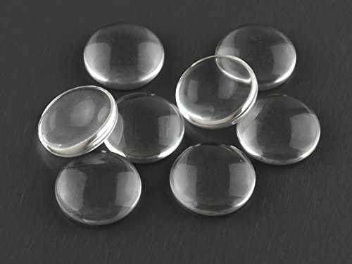 8 Cabochon 12 mm Glas klar von Vintageparts, DIY-Schmuck von Vintageparts FACHHANDEL FÜR SCHMUCKZUBEHÖR