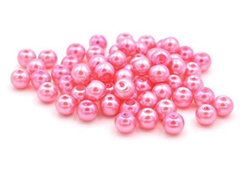 Glaswachsperlen in pink 6 mm 50 Stück von Vintageparts DIY Schmuck von Vintageparts FACHHANDEL FÜR SCHMUCKZUBEHÖR