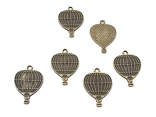 Steampunk Anhänger Heißluftballon in antik bronzefarben 6er Set von Vintageparts DIY Schmuck Schmuckanhänger von Vintageparts FACHHANDEL FÜR SCHMUCKZUBEHÖR