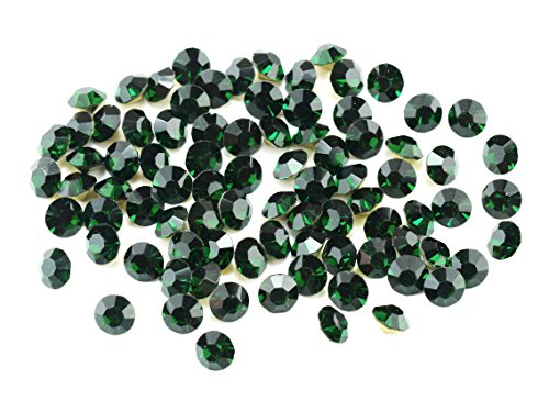 Vintageparts Strasssteine in Emerald 3,8mm 50 Stück DIY Schmuck zum selber basteln dunkelgrün Glasschliff cabochon von Vintageparts