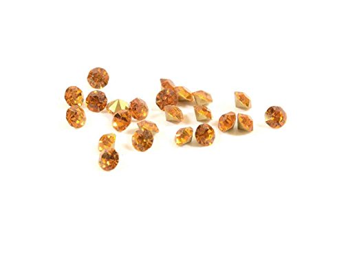 Vintageparts Strasssteine in orange 4,2 mm 50 Stück DIY-Schmuck von Vintageparts FACHHANDEL FÜR SCHMUCKZUBEHÖR