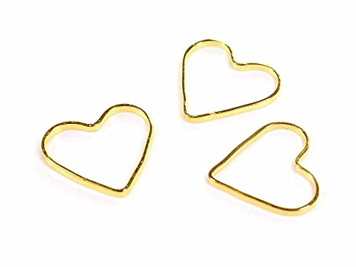 Verbinder Valentine aus Messing in goldfarben 20 Stück von Vintageparts DIY Schmuck Schmuckverbinder Schmuckanhänger Bindring Herz Herzform von Vintageparts FACHHANDEL FÜR SCHMUCKZUBEHÖR