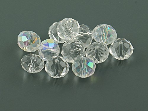 Vintageparts 10 Glasschliffperlen 10 mm in klar, DIY-Schmuck von Vintageparts FACHHANDEL FÜR SCHMUCKZUBEHÖR