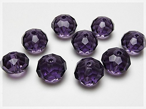 Vintageparts 10 Glasschliffperlen 10 mm in violett, DIY-Schmuck von Vintageparts FACHHANDEL FÜR SCHMUCKZUBEHÖR