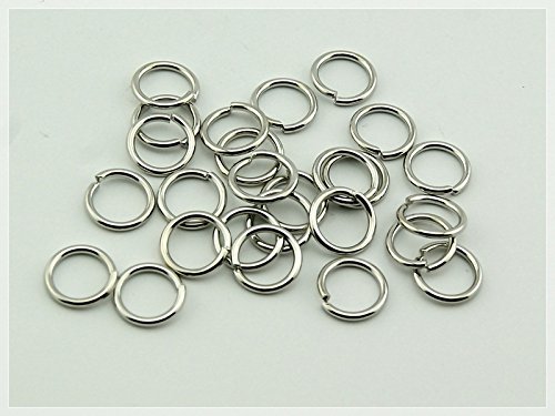 Vintageparts 100 Binderinge 8 mm silberfarben platiniert, DIY-Schmuck von Vintageparts FACHHANDEL FÜR SCHMUCKZUBEHÖR