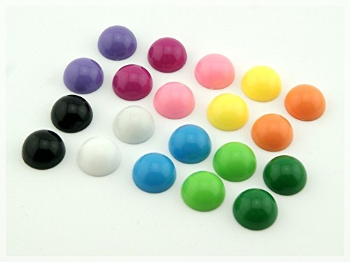 Vintageparts 20 Cabochons als Bunte Mischung, 11,5 mm, DIY-Schmuck von Vintageparts FACHHANDEL FÜR SCHMUCKZUBEHÖR