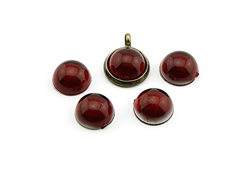 Vintageparts 20 Cabochons in rot, 10 mm, DIY-Schmuck von Vintageparts FACHHANDEL FÜR SCHMUCKZUBEHÖR