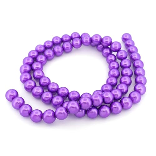 Vintageparts Glaswachsperlen in Violett 12 mm 1 Strang zum Schmuck seber machen, Perlen und Perlenschmuck von Vintageparts FACHHANDEL FÜR SCHMUCKZUBEHÖR