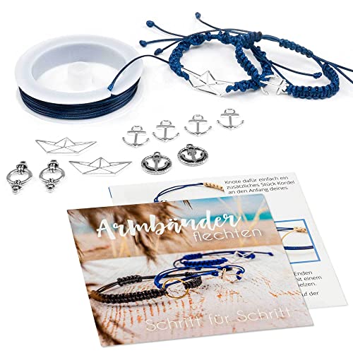 Vintageparts Set Mathilda zum Maritime Armbänder selber Machen Schmuck basteln Schmuckarmbänder Geschenk für Hochzeit Geburtstag Anker Boot Seil Maritime Freundschaftsarmbänder von Vintageparts FACHHANDEL FÜR SCHMUCKZUBEHÖR