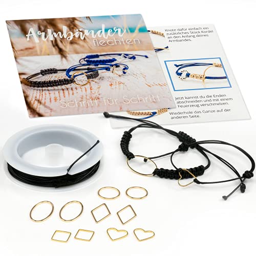 Vintageparts Minimalistische Armbänder selber Machen - DIY Schmuck-Set Lena - Bastel-Set für Freundschafts-Bänder - Geschenk für Hochzeit & Geburtstag von Vintageparts FACHHANDEL FÜR SCHMUCKZUBEHÖR